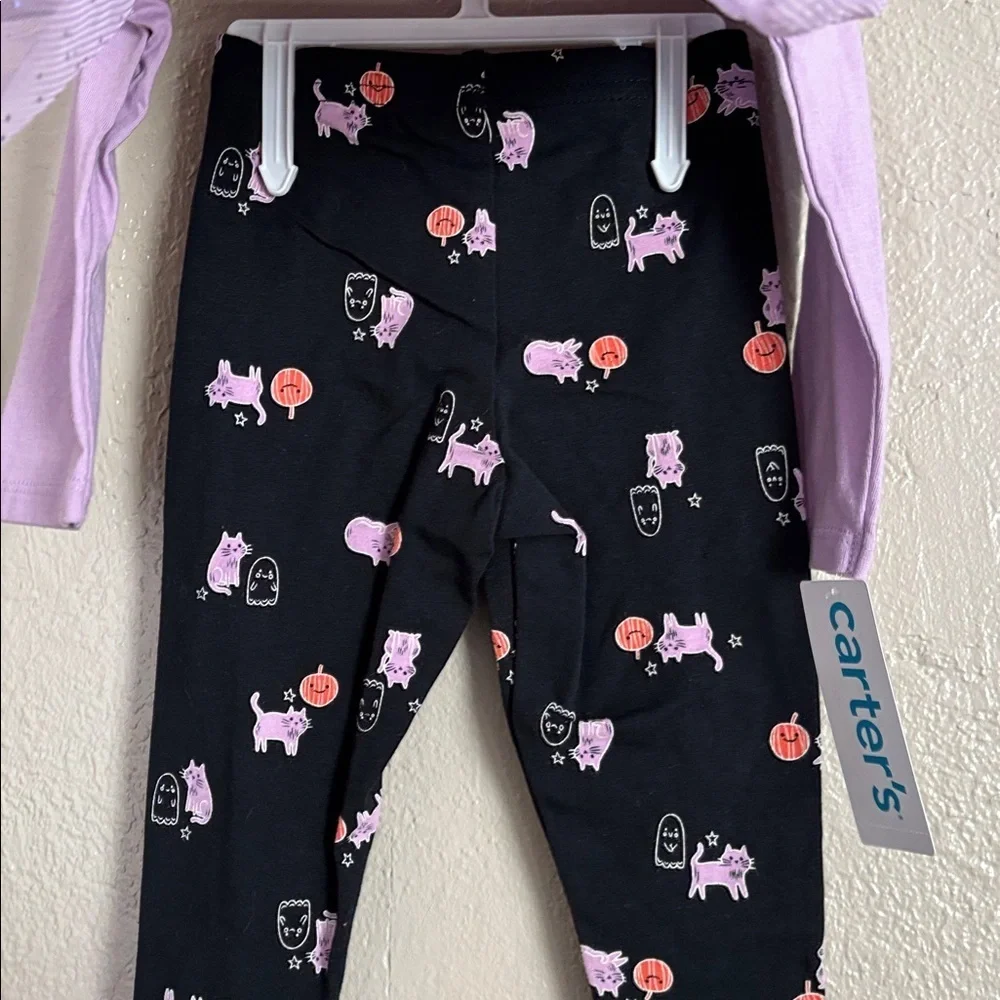 Carters Baby Girl 2 Piece Set Halloween Fall Purple 12M - Picture 6 of 9